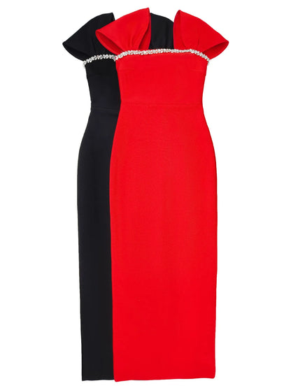 Allure Diamond Maxi Red Dress