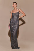 ROSETE LUXE SATIN DIAMANTE MAXI DRESS (Copy) Aclosy