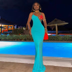 Back Strap Chest Wrap Shell Diamond Solid Color Dress Aclosy