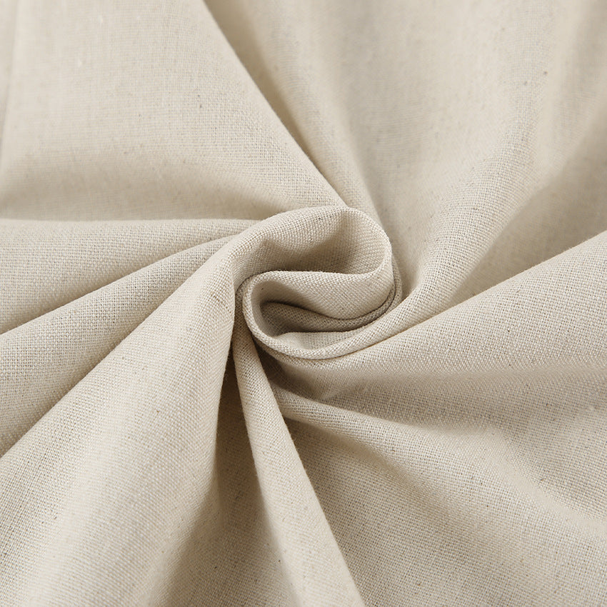 Linen High-Waisted Backless Patchwork Pocket Dress