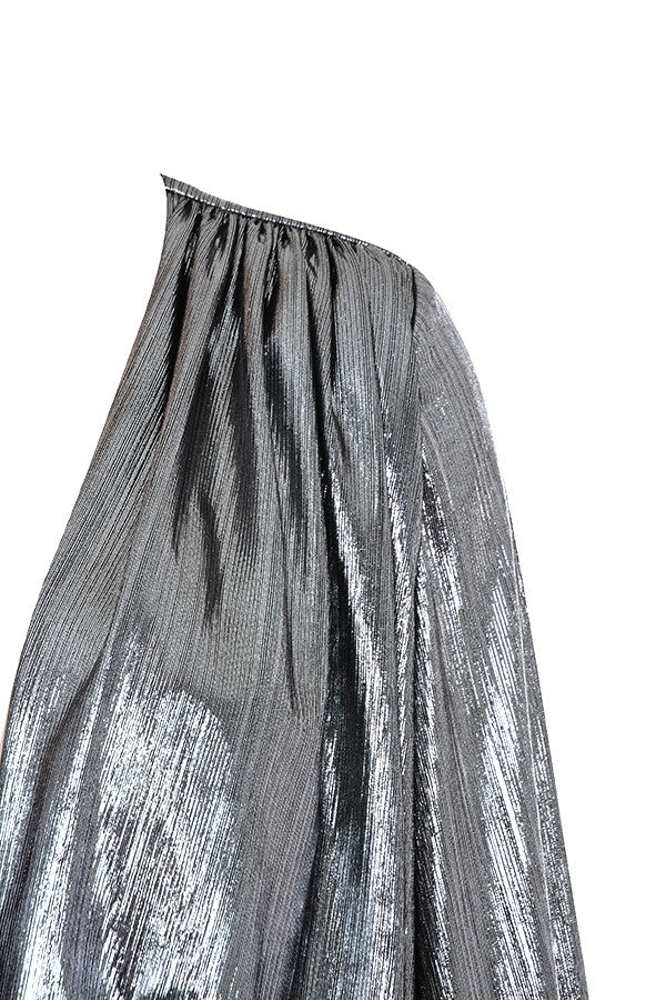 Women's Simple Sexy Silver Long Sleeve Dress Aclosy