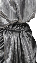 Women's Simple Sexy Silver Long Sleeve Dress Aclosy