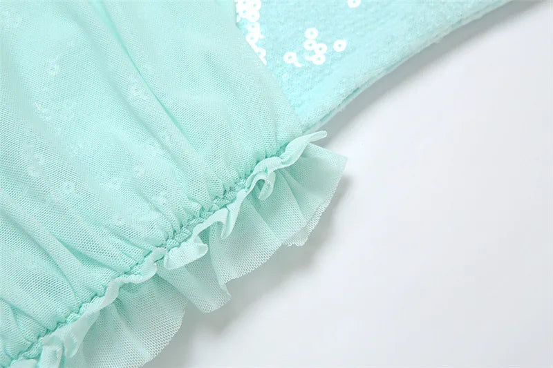 Sequin Gauze Stitching Hip Dress