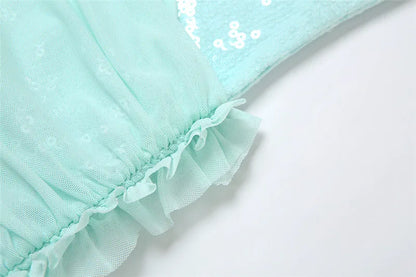 Sequin Gauze Stitching Hip Dress