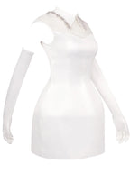YARNA SATIN MINI DRESS-WHITE