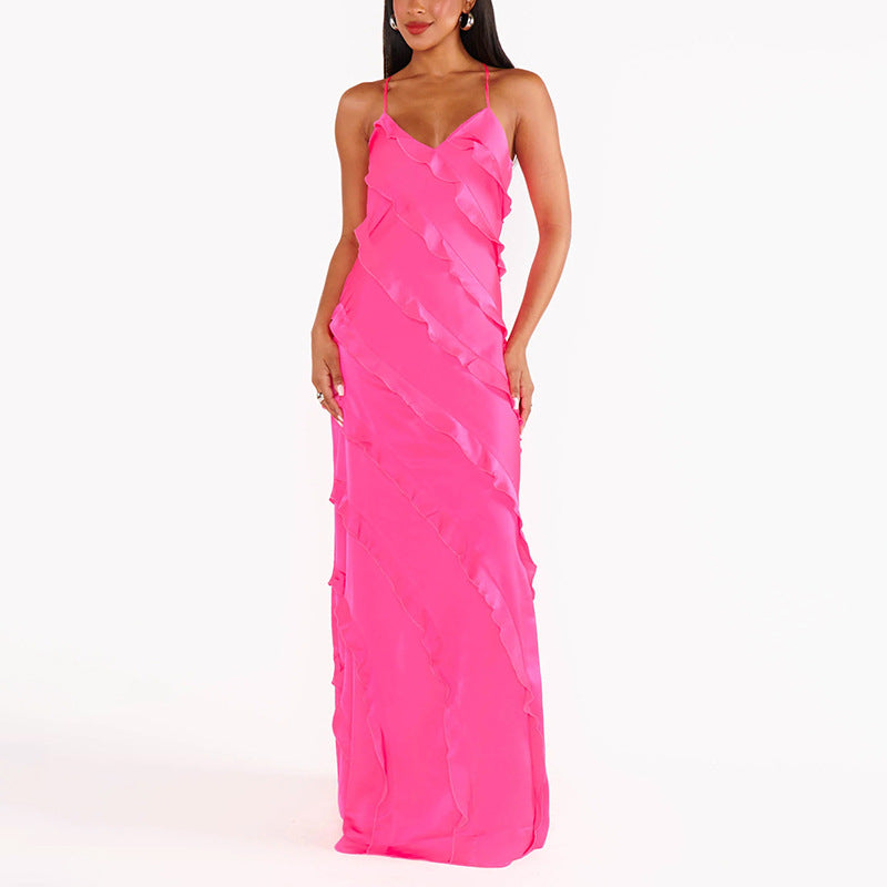 Salina Ruffle-Trim Resort Slip Maxi Dress