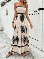 Sleeveless Dress In A Palace Style, Suitable For Women Throughout The Year, Featuring A Slim And Elongated Silhouette, Designed To Accentuate The Chest And Cinch The Waist, Made From Soft, Sun-Protect aclosy