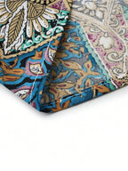 Women Print Maxi Dress High Waisted Cross Halter Neck With Tie Detail,Flowing Vacation Gown In Teal, Blue-Green & Brown Paisley   Pattern, Machine Washable, Summer Fashion Decorative Tie Detail Aclosy overseas