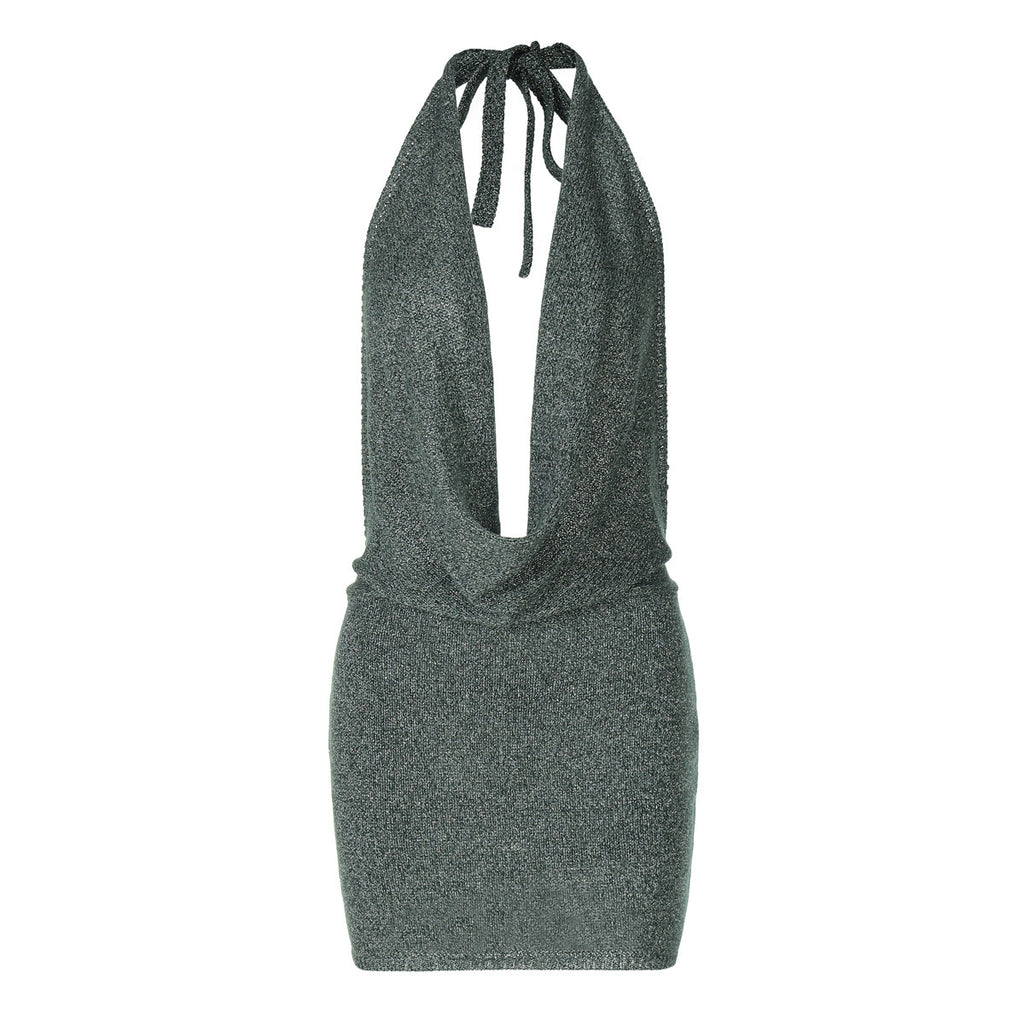 Women's Fashion Backless Lace-up Wool Dress #aclosyESL