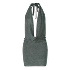 Women's Fashion Backless Lace-up Wool Dress #aclosyESL