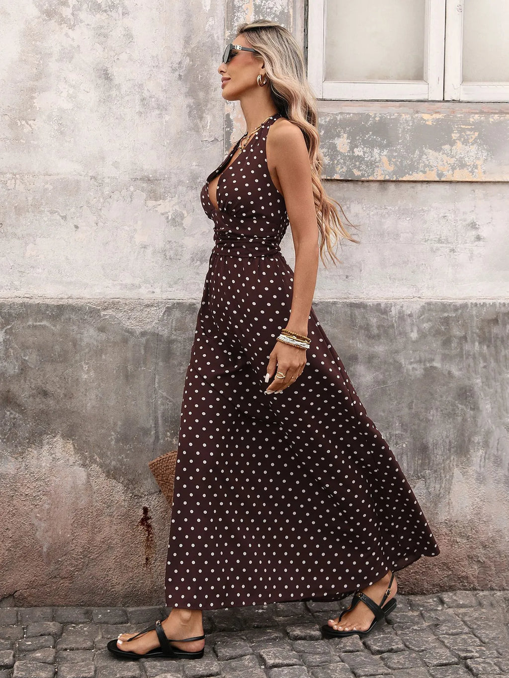 Persia V-neck A-Line Elegant Vintage Midi Dress