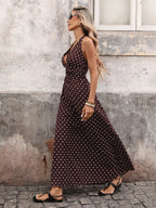 Persia V-neck A-Line Elegant Vintage Midi Dress