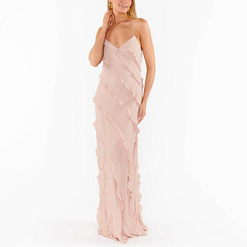 Salina Ruffle-Trim Resort Slip Maxi Dress