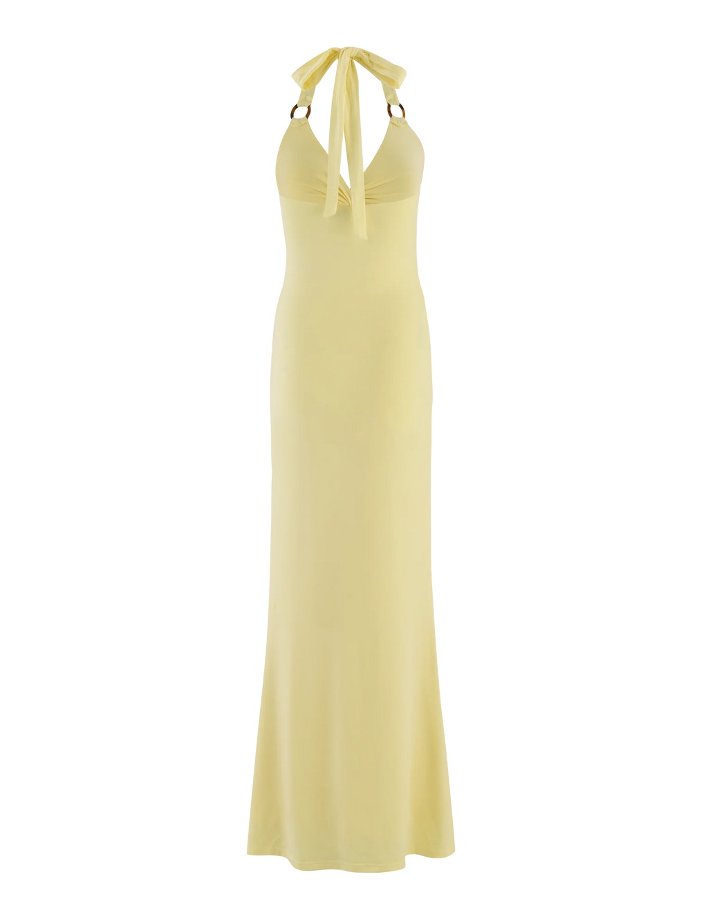CHIC YELLOW HALTER MAXI DRESS