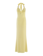 CHIC YELLOW HALTER MAXI DRESS