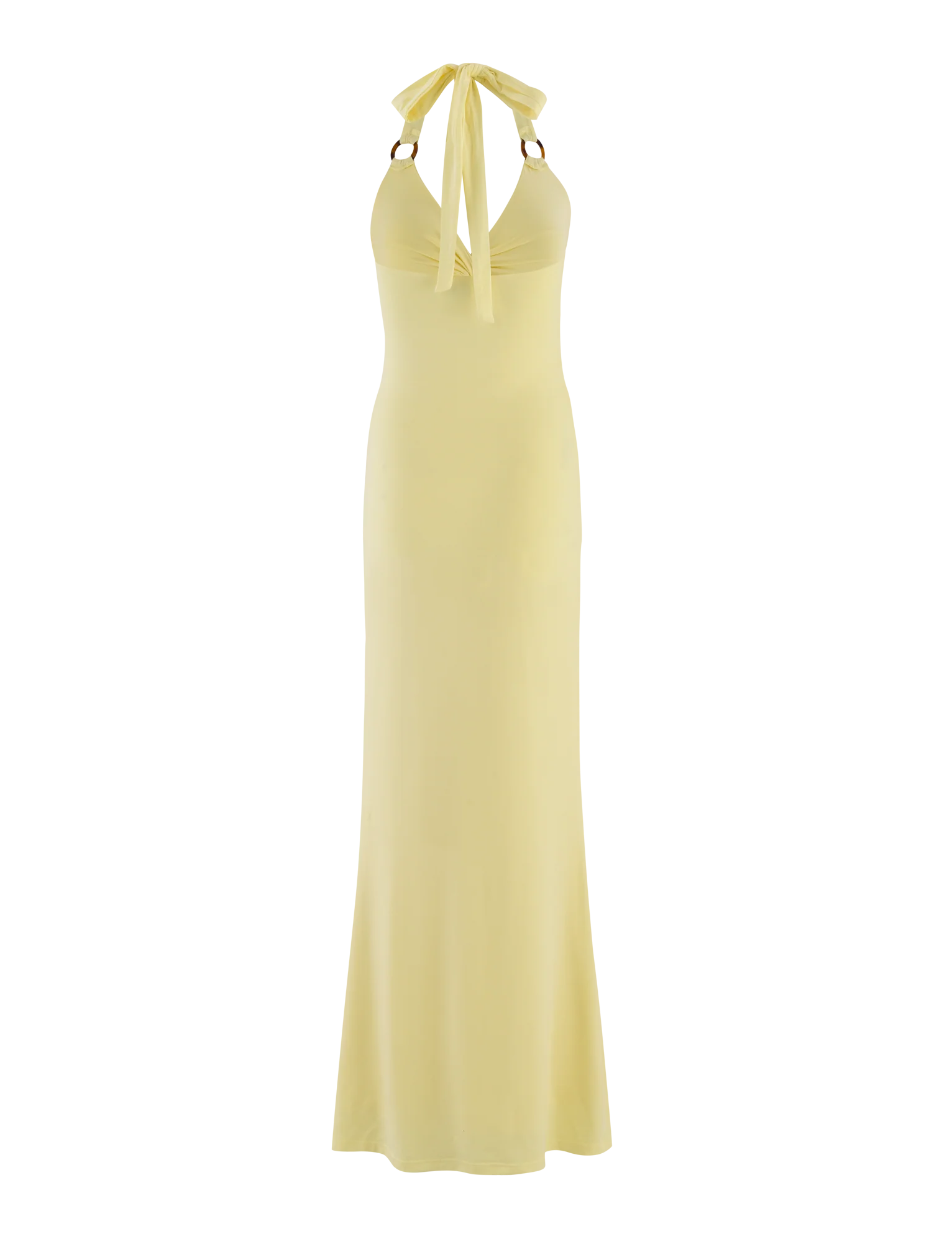 CHIC YELLOW HALTER MAXI DRESS