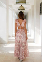 Marisol | Halterneck Floral Backless Maxi Dress