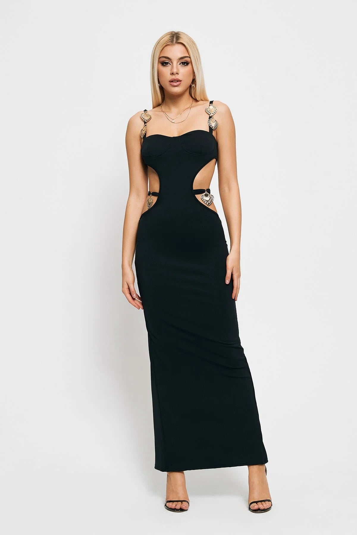 Robe jupe fendue à taille porte-jarretelles Alyia