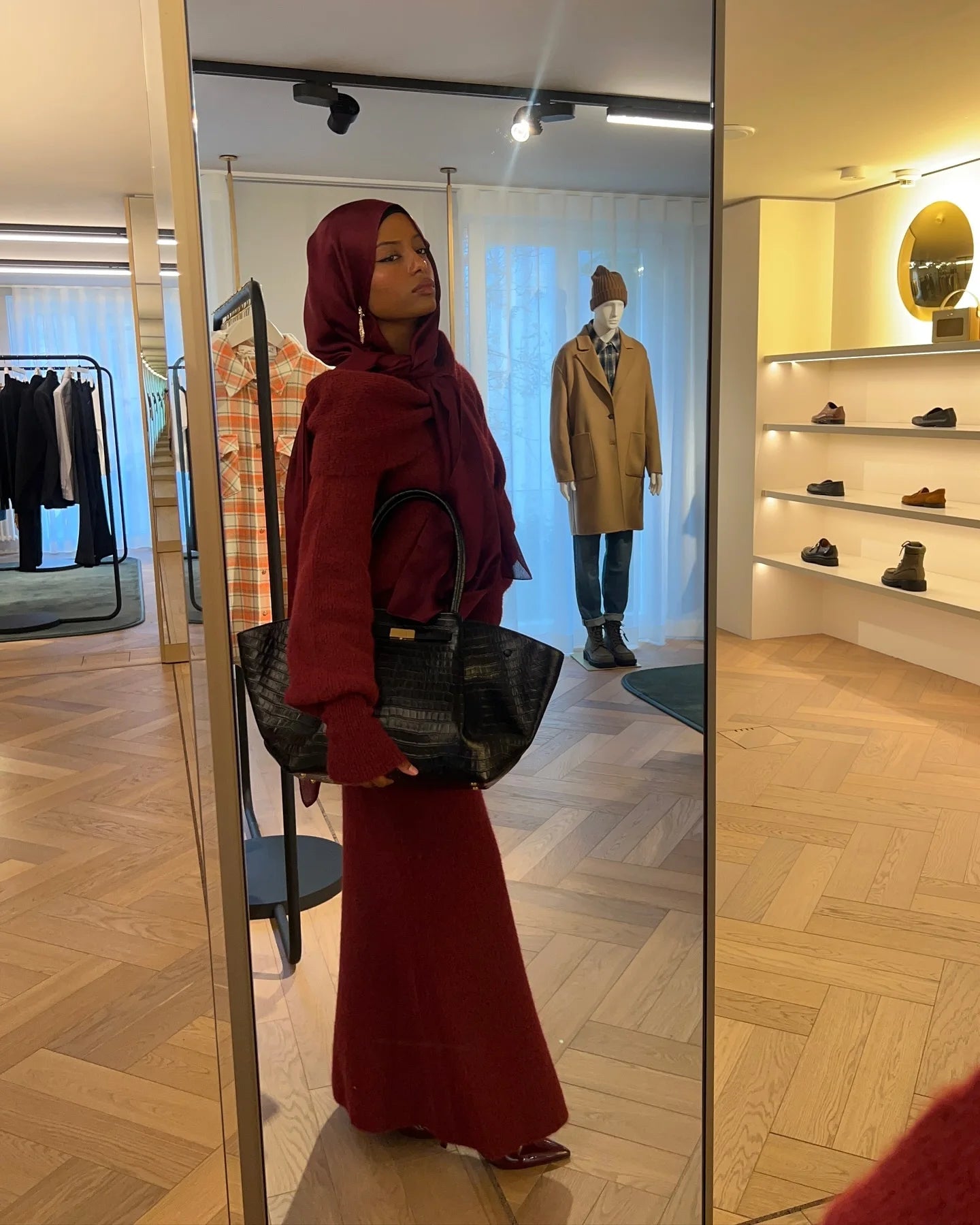 Athena Elegant Burgundy Dress-Set