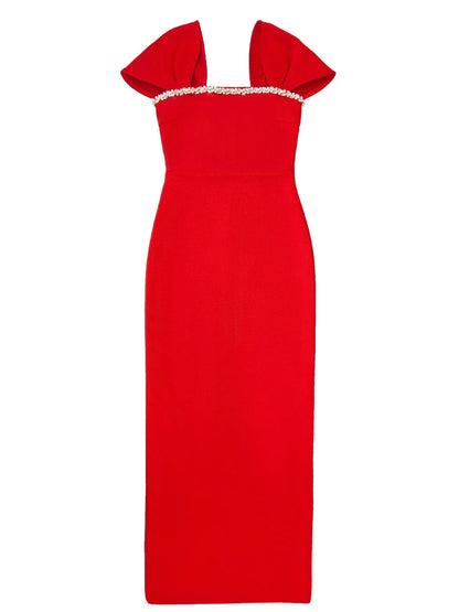 Allure Diamond Maxi Red Dress