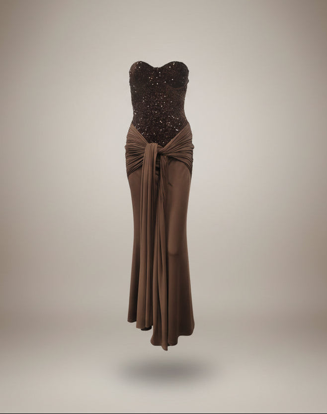 Lorena Sequin Tube Top Elegant Party Dress aclosy