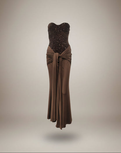 Lorena Sequin Tube Top Elegant Party Dress aclosy