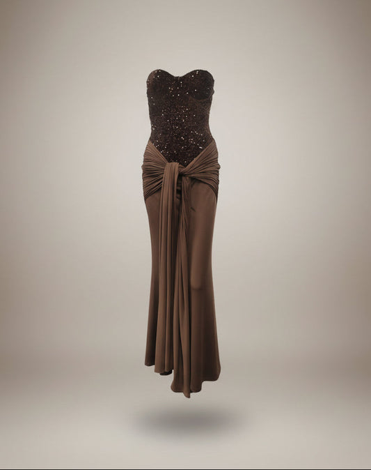 Lorena Sequin Tube Top Elegant Party Dress aclosy