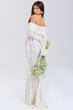 Allure Strapless Elegant White Maxi Dress-Fairy Dream (Copy) Aclosy
