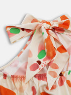 Ruched Printed Halter Neck Sleeveless Dress Trendsi