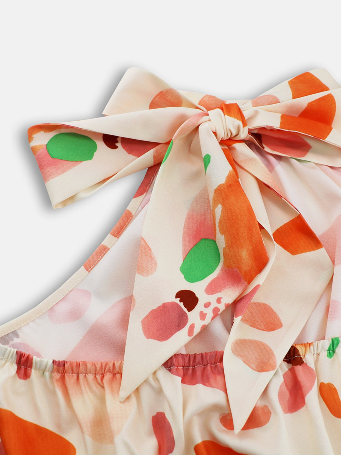 Ruched Printed Halter Neck Sleeveless Dress Trendsi