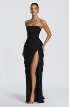 ATHENA MAXI DRESS-BLACK aclosy
