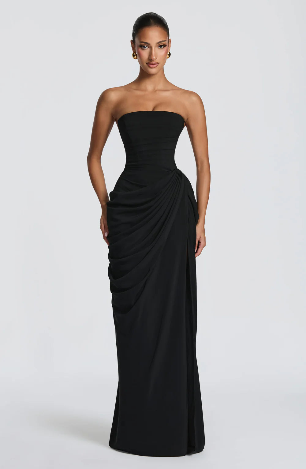 ATHENA MAXI DRESS-BLACK aclosy