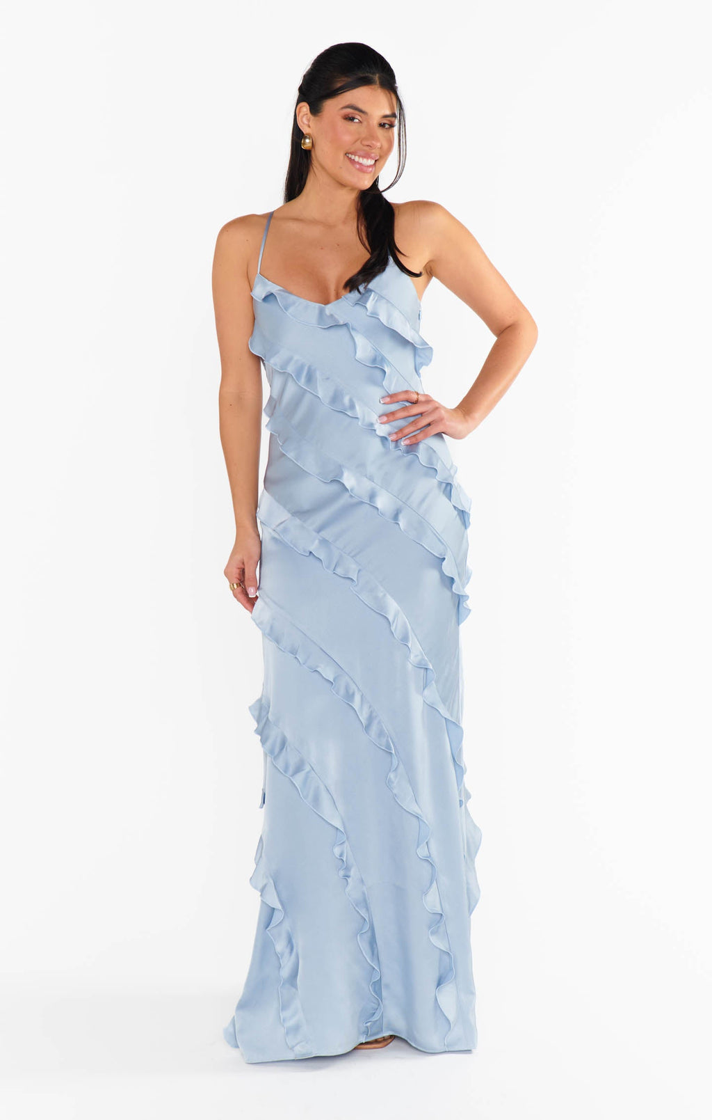 Salina Ruffle-Trim Resort Slip Maxi Dress