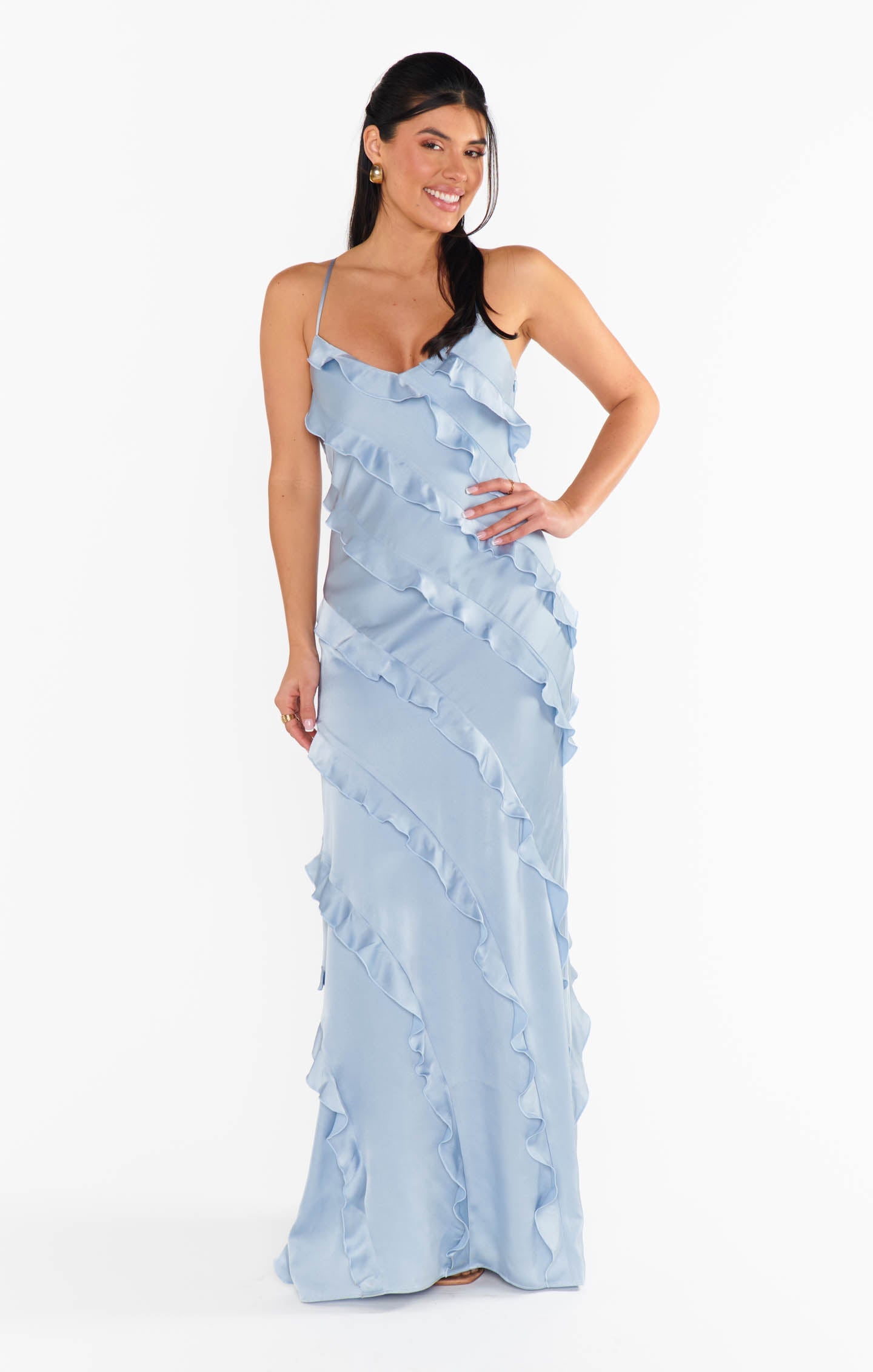 Salina Ruffle-Trim Resort Slip Maxi Dress