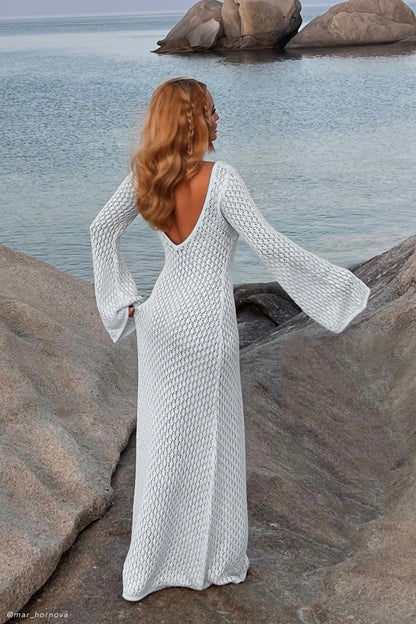 Felio Knit Sum Maxi Sleeved Dress