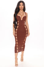 HULA BANDAGE HOLLOW DRESS