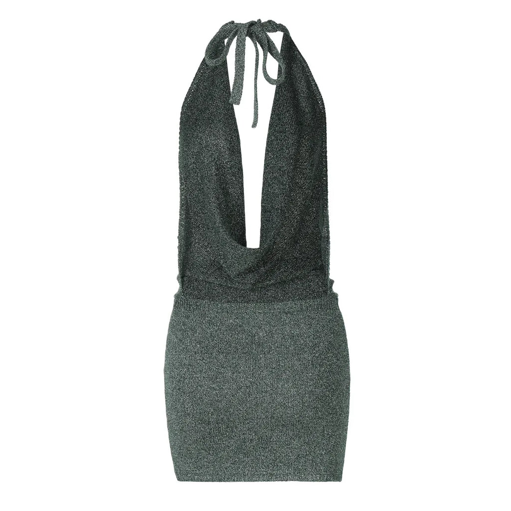 CHIC METALLIC MINI DRESS-SHINE BOLDLY