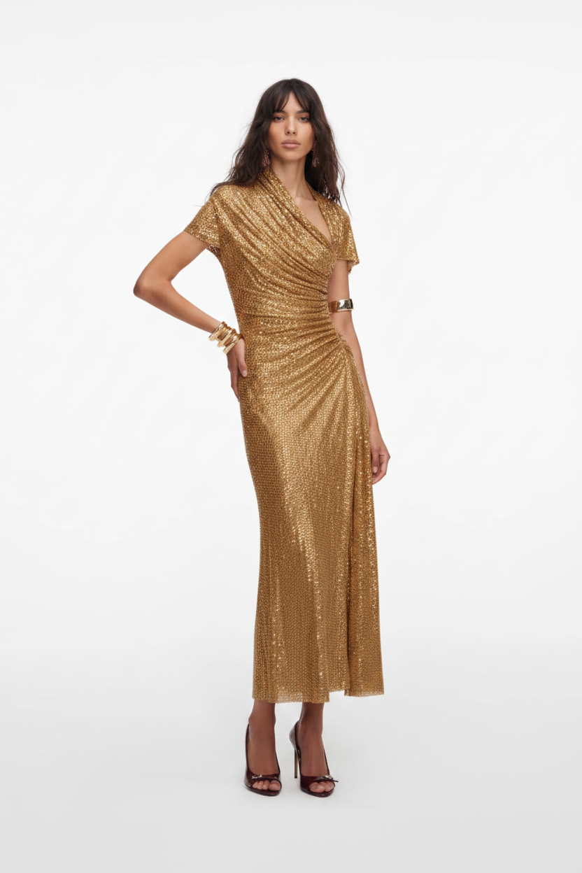 Chic Party Off-Shoulder Beaded Sleeveless Dress