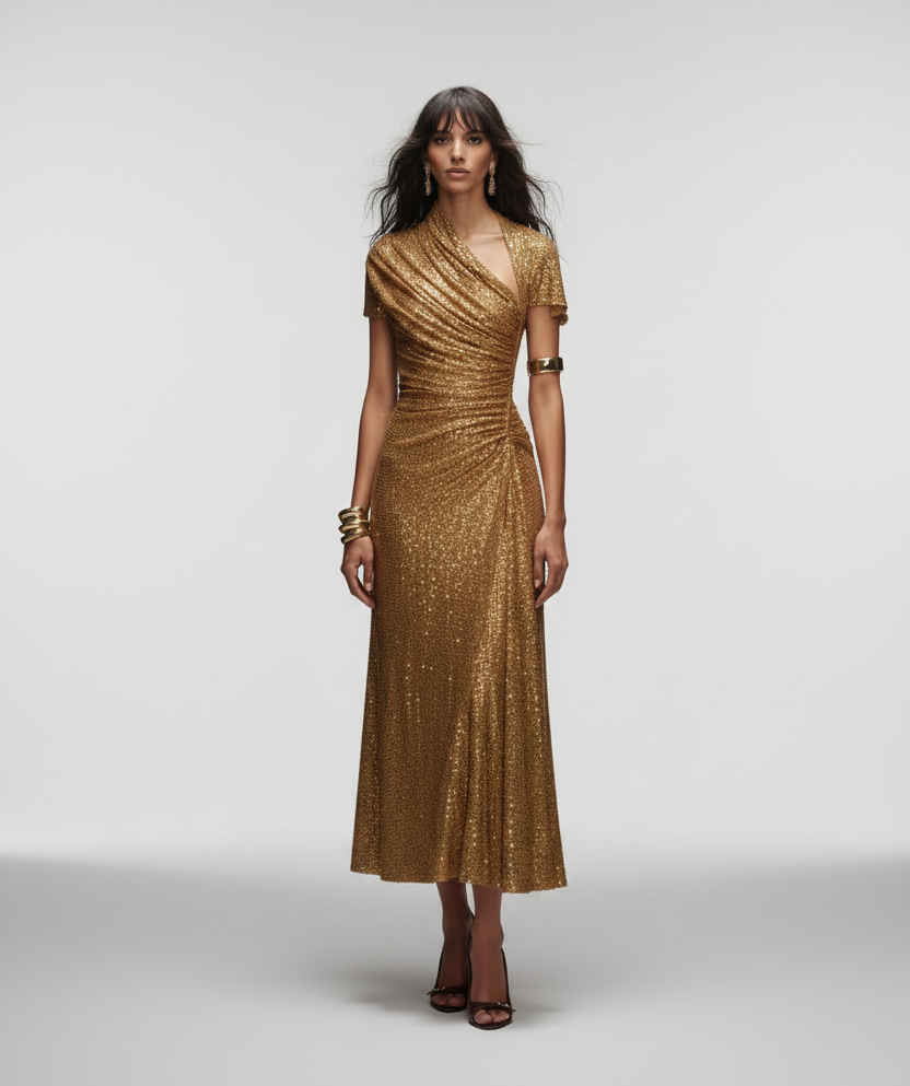Chic Party Off-Shoulder Beaded Sleeveless Dress