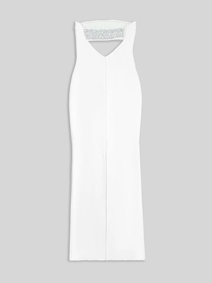 Allure Backless Cutout Diamond Maxi Dress