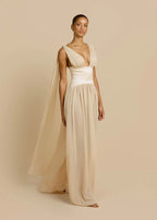 Maelle Draped Chiffon Maxi Dress