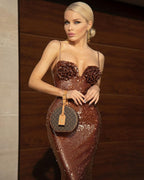 Champagne Gold Sequin Celeb Dress