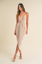 Mable Draped Detail Cami Midi Dress Trendsi