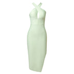 Autumn Women's Neck-hanging Style Tight Evening Dress aclosy