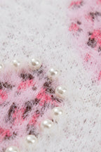Pearl Detail Heart Round Neck Sweater Trendsi