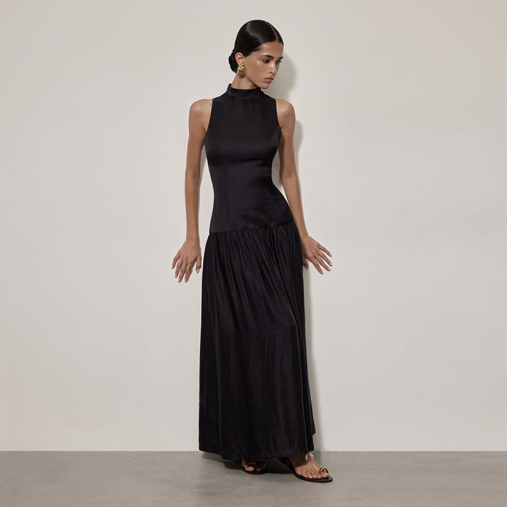 satin slim dress Deep V-Neck Sculpting Satin Slim Mermaid Dress