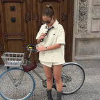 Chic Lapel Pocket Two-Piece Set