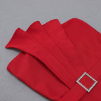 Women Tube Top Pleated Split Sexy Skirt aclosy