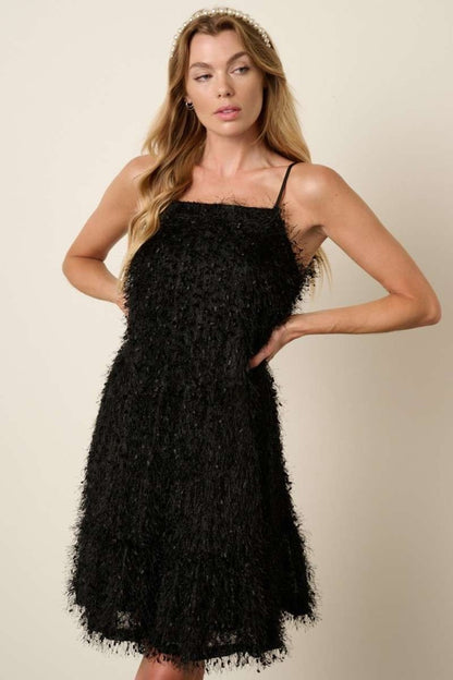 Mittoshop Feather Ruffle Hem Mini Cami Dress Trendsi