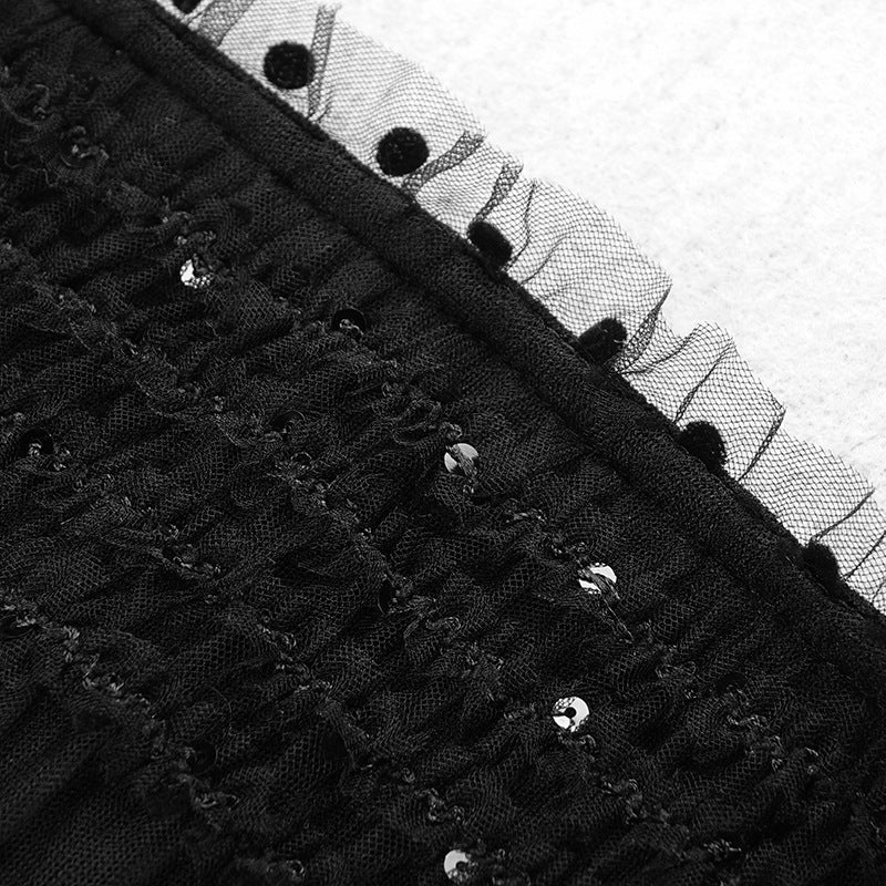 High-end Polka Dot Mesh Chiffon aclosy